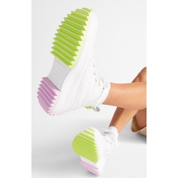 Converse Run Star Hike White Pink Green Platform Sneakers Unisex W9.5 M8 NIB - Picture 14 of 15